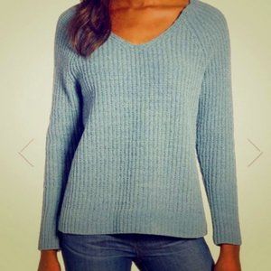 Lucky Brand Chenille Baby Blue V Neck Sweater S New Without Tags